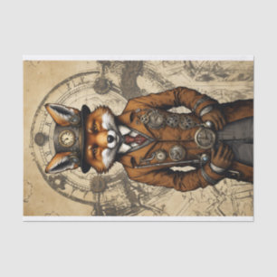Vintager Steampunkfox in einem Coat Seidenpapier