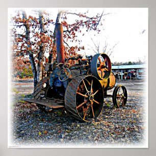 Vintager Steamtraktor Poster