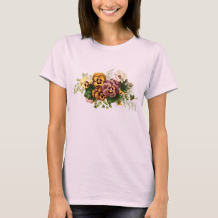 Vintager Stiefmütterchen-Blumenstrauß T-Shirt