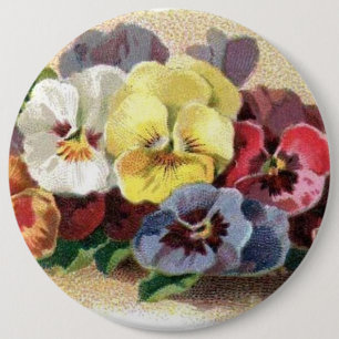 Vintager Stiefmütterchen-Knopf Button