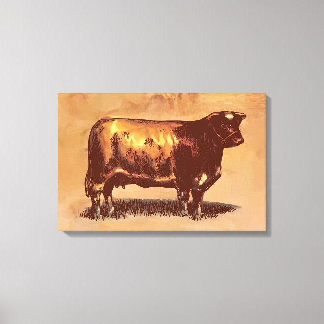 Vintager Stier Leinwanddruck (Vorderseite)