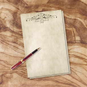 Vintager Stil Altes Pergament Personalisiert Monog Briefpapier