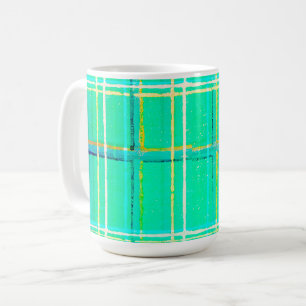 Vintager Stil Aqua Green Karierte Tasse Cup