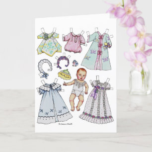 Vintager Stil Baby Paper Doll Blank Note Card Karte