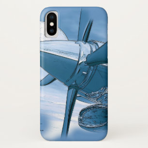 Vintager Stil Blue Turbo Aircraft Case-Mate iPhone Hülle