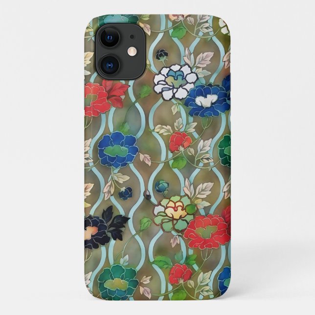 Vintager Stil Blühende Weinkultur Art Phone Case (Rückseite)
