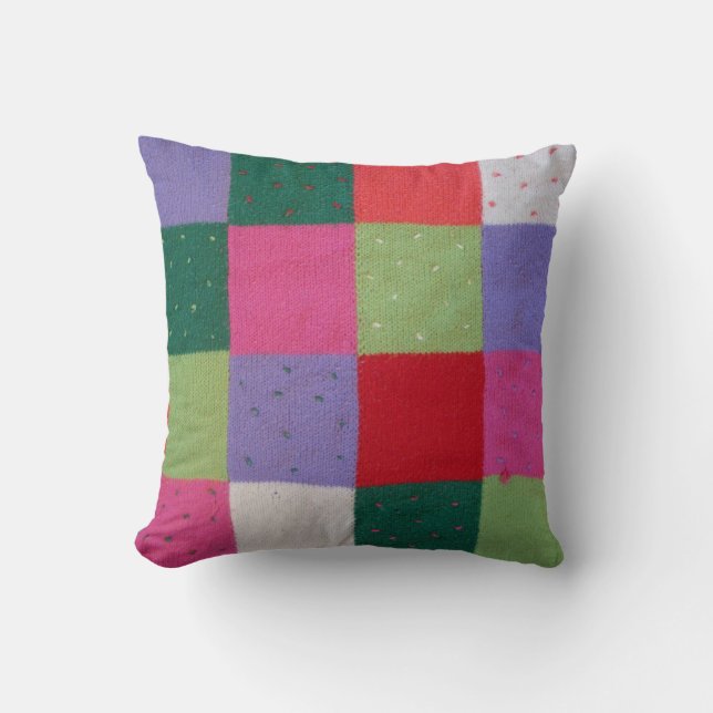 Vintager Stil, buntes Strickdesign Kissen (Vorderseite)