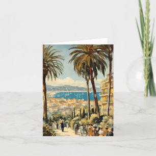 Vintager Stil Cannes Französisch Reisen Wasserfarb Feiertagskarte