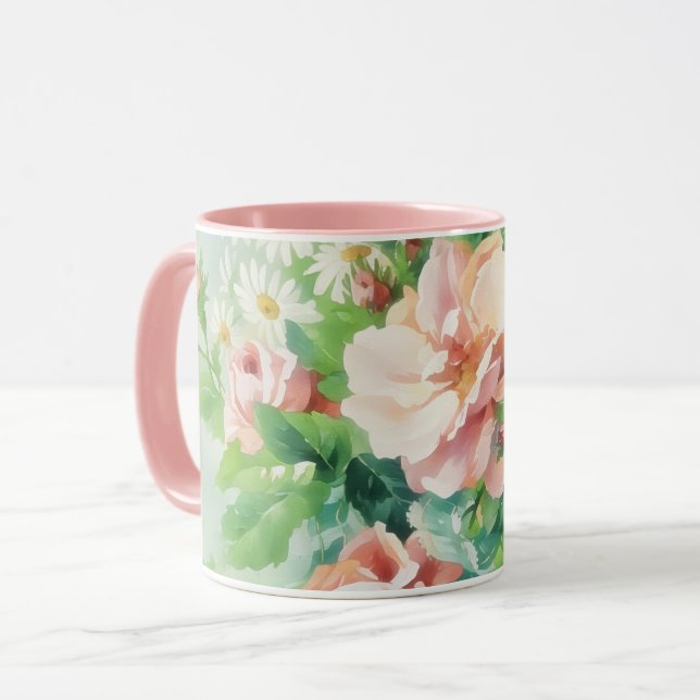 Vintager Stil Chic Floral Art Tasse Cup (Vorderseite Links)