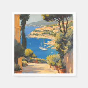 Vintager Stil Cote D'Azur Französisch Reisen Maler Serviette