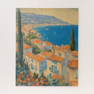 Vintager Stil Cote d'Azur Französisch Reisen Wasse Puzzle