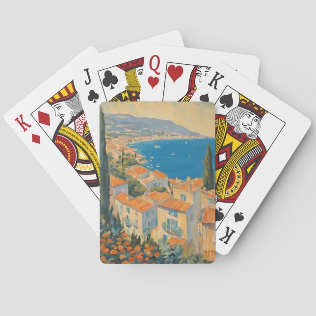 Vintager Stil Cote d'Azur Französisch Reisen Wasse Spielkarten (Rückseite)
