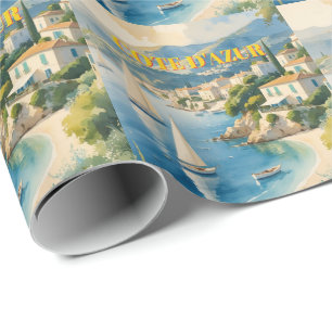 Vintager Stil Cote D'Azur Geschenkpapier