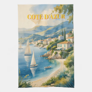 Vintager Stil Cote D'Azur Geschirrtuch