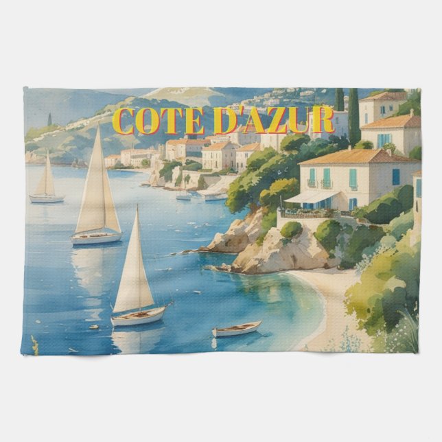 Vintager Stil Cote D'Azur Geschirrtuch (Horizontal)