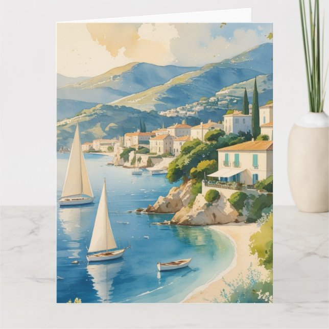 Vintager Stil Cote D'Azur Karte (Vorderseite)