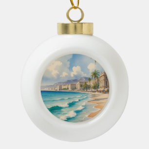 Vintager Stil Cote D'Azur Keramik Kugel-Ornament