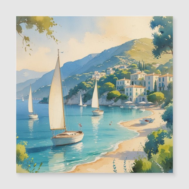 Vintager Stil Cote D'Azur Magnetkarte (Vorderseite)