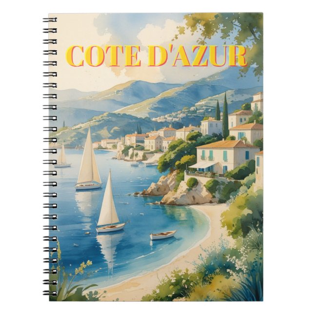 Vintager Stil Cote D'Azur Notizblock (Vorderseite)