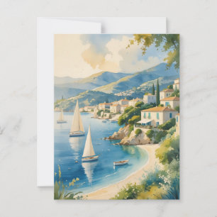 Vintager Stil Cote D'Azur Postkarte
