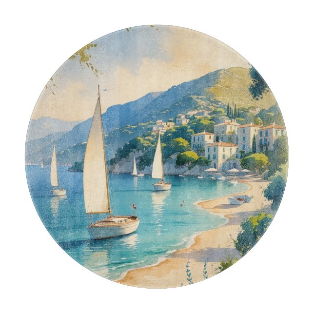 Vintager Stil Cote D'Azur Schneidebrett (Vorderseite)