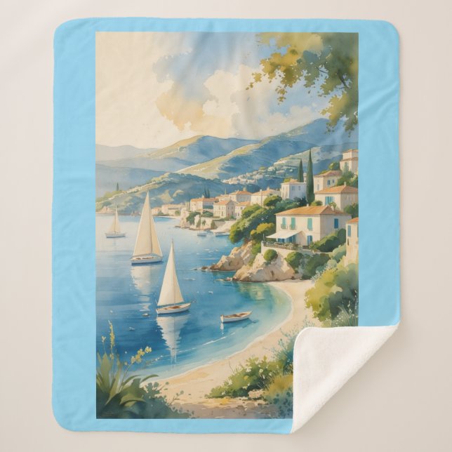 Vintager Stil Cote D'Azur Sherpadecke (Vorderseite)