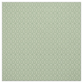 Vintager Stil Deko Muster Print Sage Green Ecru  Stoff