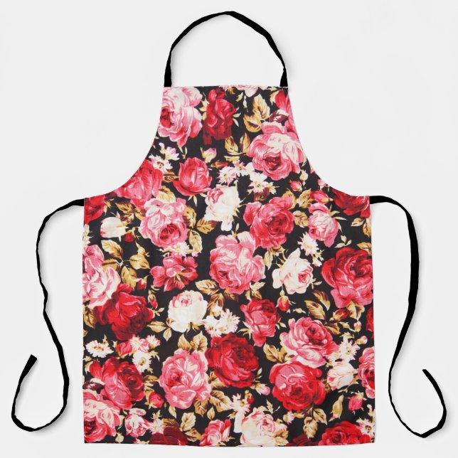 Vintager Stil der Blume Stoff Muster Schürze (Vorderseite)