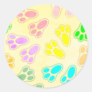 Vintager Stil der Osterhase Runder Aufkleber