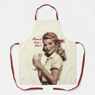 Vintager Stil des Buttons: Mamacita braucht eine M Schürze