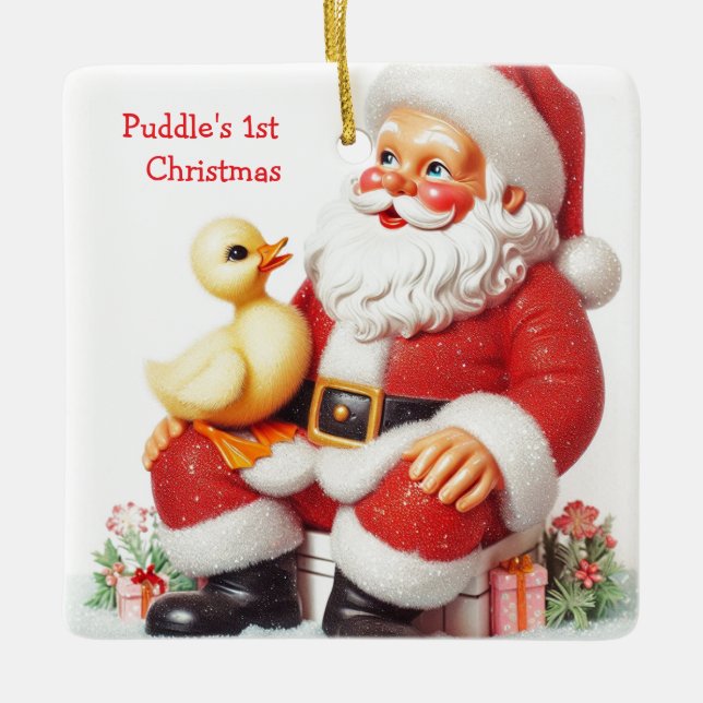Vintager Stil Duckling Weihnachtsschmuck (Vorderseite)