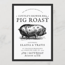 Vintager Stil| Dusche GRILLEN Pig Roast Einladung