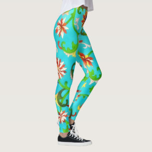 Vintager Stil Flora und Fauna Leggings