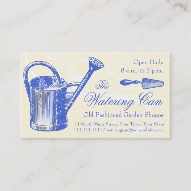 Vintager Stil Florist oder Gartenladen, Gartenbau Visitenkarte (Vorderseite)