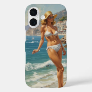 Vintager Stil Französische Riviera Reisen Beach Gi iPhone 16 Hülle