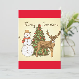 Vintager Stil Frohe Weihnachten Einladung