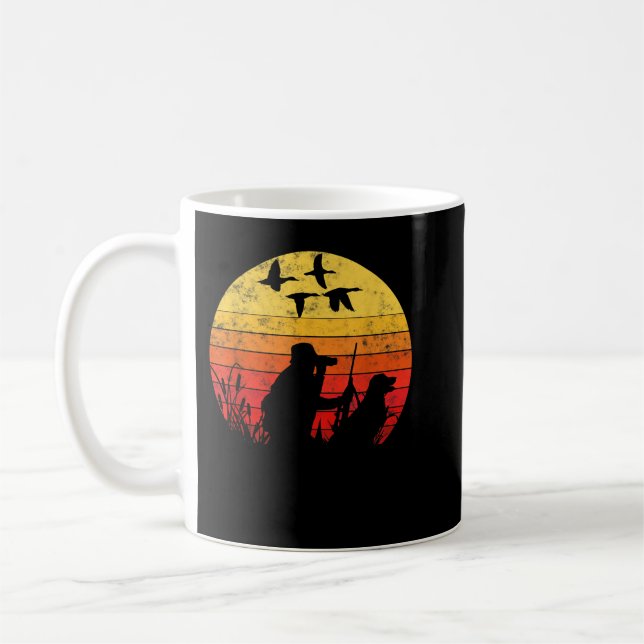 Vintager Stil Funny Duck Jagd Kaffeetasse (Links)