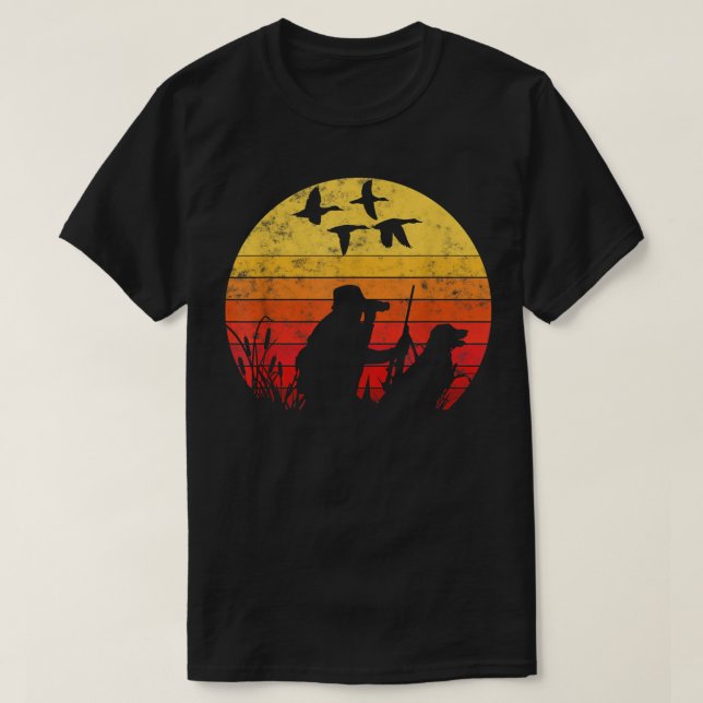Vintager Stil Funny Duck Jagd T-Shirt (Design vorne)