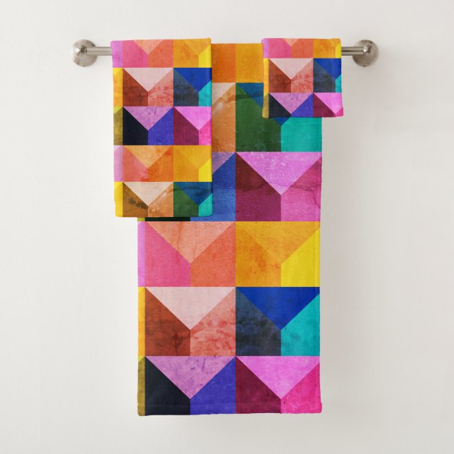 Vintager Stil, geometrisches Dreieck Badhandtuch Set (Insitu)