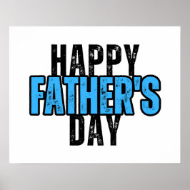 Vintager Stil glückliche Vatertag Zeichen, blaues Poster