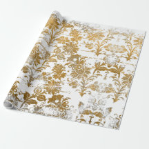 Vintager Stil Grunge Gold Damask Blumenmuster
