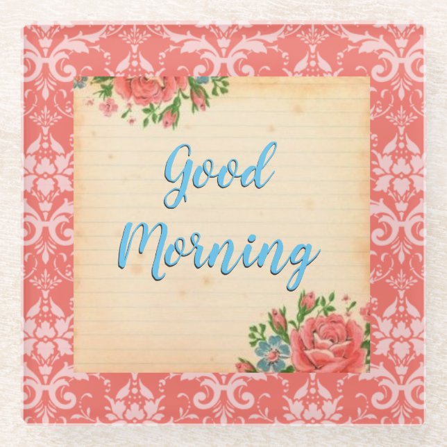 Vintager Stil Gute Morgengläser Untersetzer (Vorderseite)