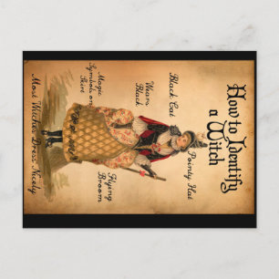 Vintager Stil Halloween Hexe I.D. Postkarte