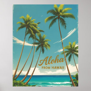 Vintager Stil Hawaii Reise Aloha Von Hawaii Poster