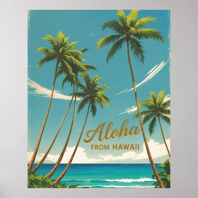 Vintager Stil Hawaii Reise Aloha Von Hawaii Poster (Vorne)