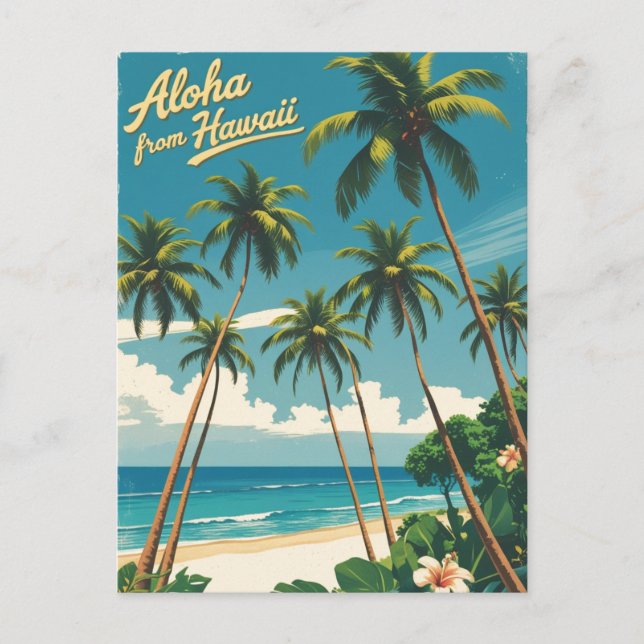 Vintager Stil Hawaii Reise Aloha Von Hawaii Postkarte (Vorderseite)
