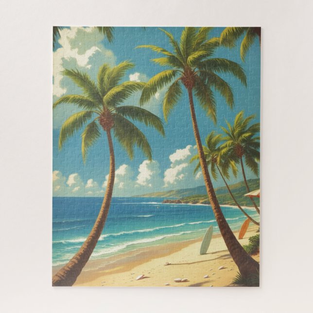 Vintager Stil Hawaii Reise Aloha Von Hawaii Puzzle (Vertikal)