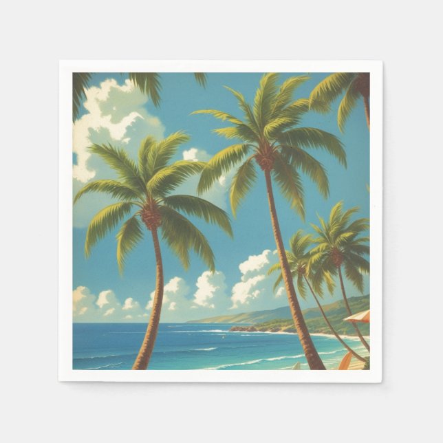 Vintager Stil Hawaii Reise Aloha Von Hawaii Serviette (Vorderseite)