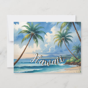 Vintager Stil Hawaii Reiseküste Blue Sea Postkarte