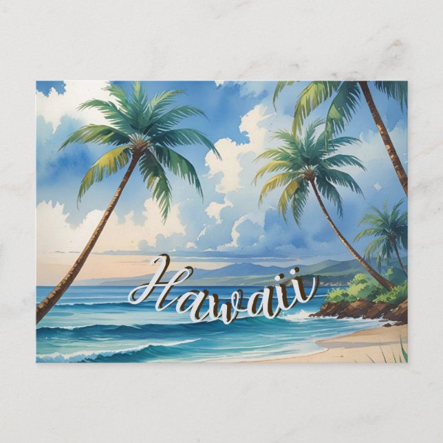 Vintager Stil Hawaii Reiseküste Blue Sea Postkarte (Vorderseite)